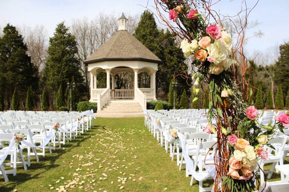 Outdoor wedding setup