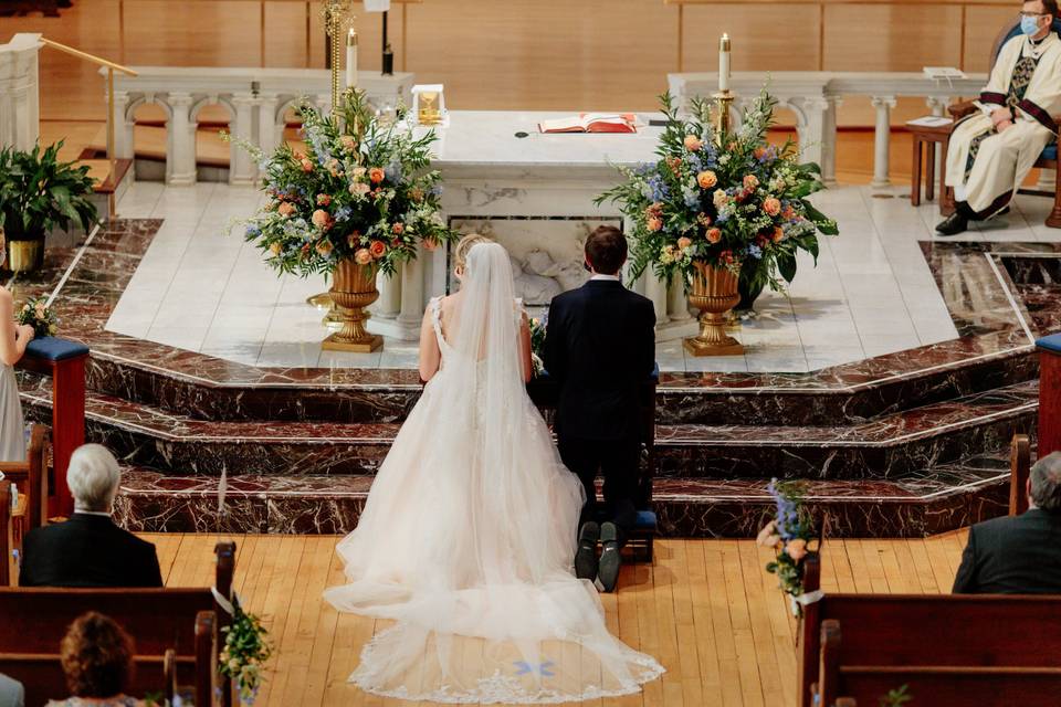 Bride & groom at alter