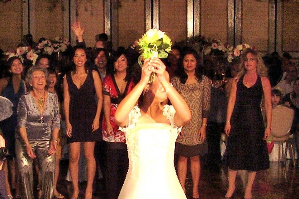 Tossing of bouquet