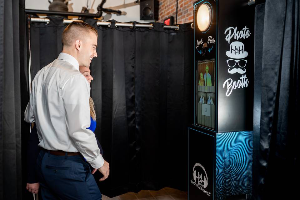 Inside Curtain Enclosed Booth