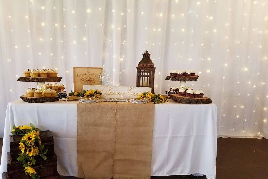 Ceremony space in front of our beautiful ficus tree.