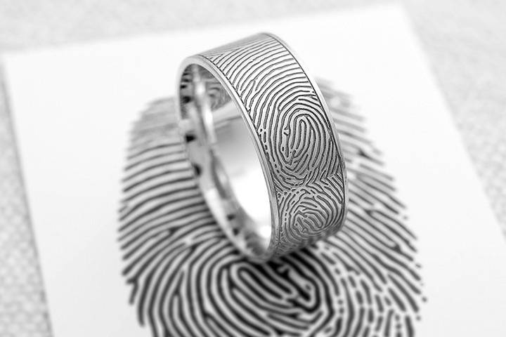 Fingerprint wedding rings