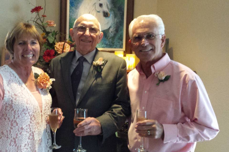 Elderly couple wedding