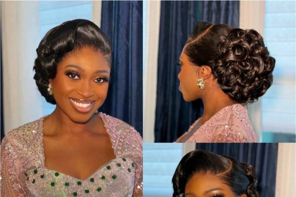 Curly Low Bun Updo