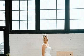 Bride with flower box