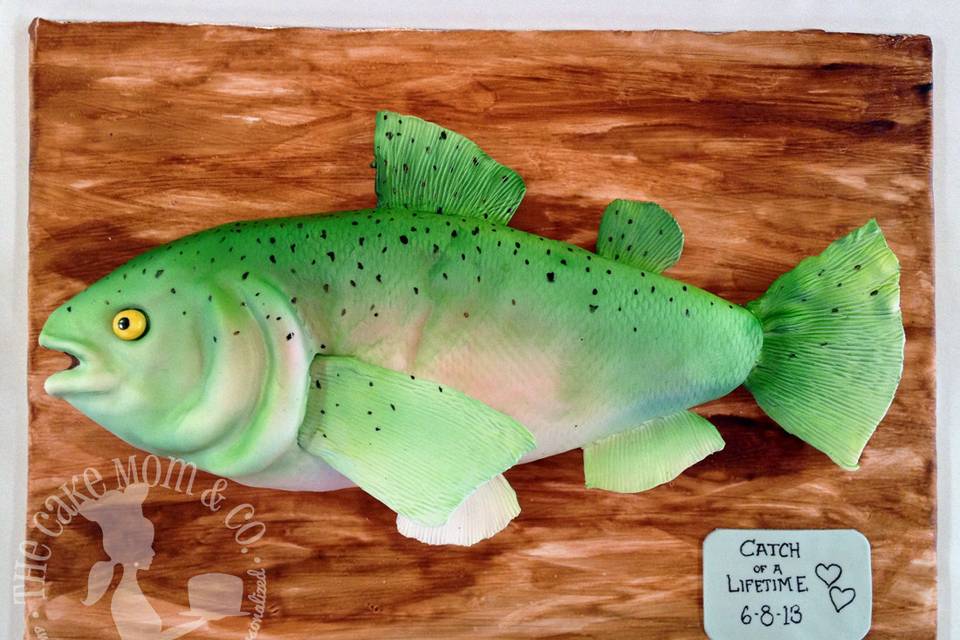 Trout themed grooms cake