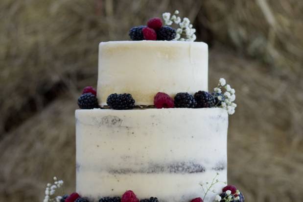 Naked Berry Wedding Cake.
