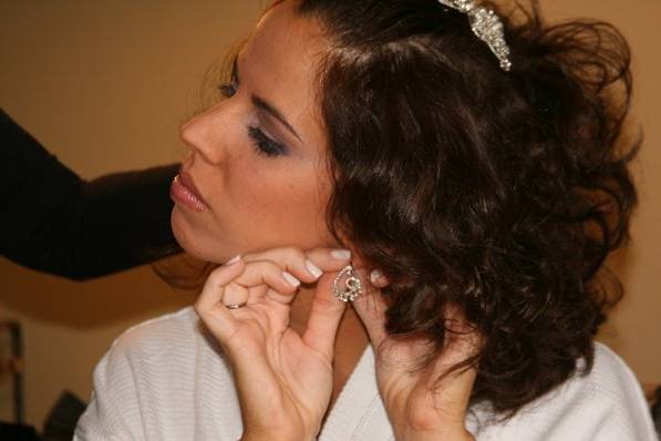 Bridal Make-up by Mimi, fun hairstyle design by Mimi.