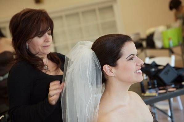 Classic Bridal Hairstyle and Make-up by Mimi. Hair color by Mimi as well.