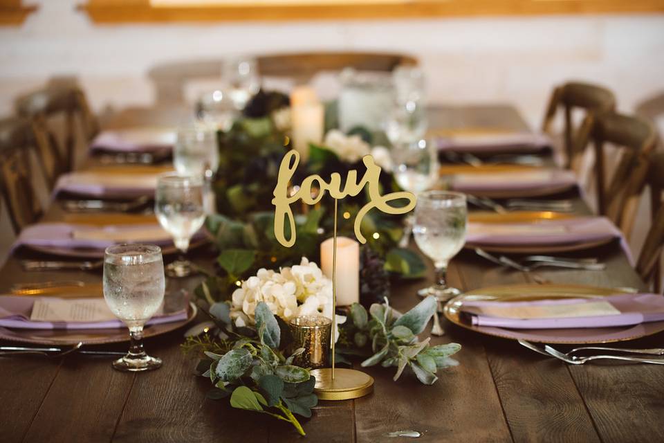 Reception Table Decor