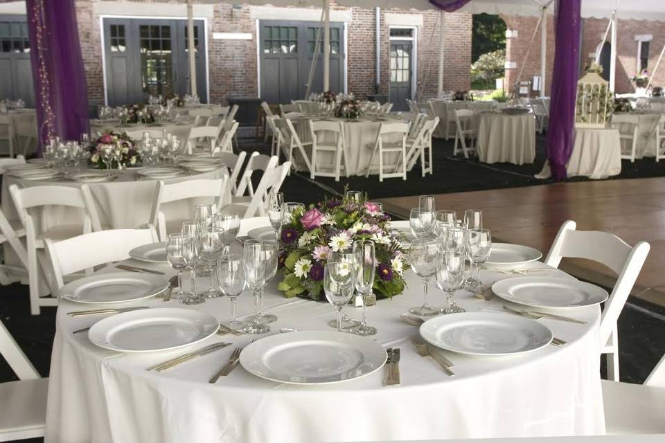 White round tables