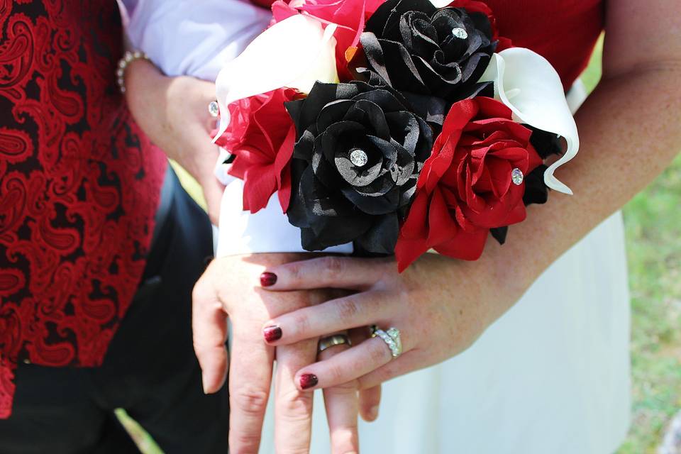 Bouquet and rings