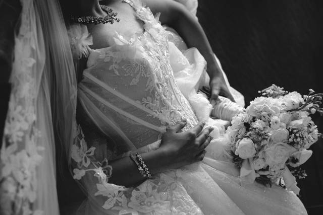 Black and White Bridal Portrai