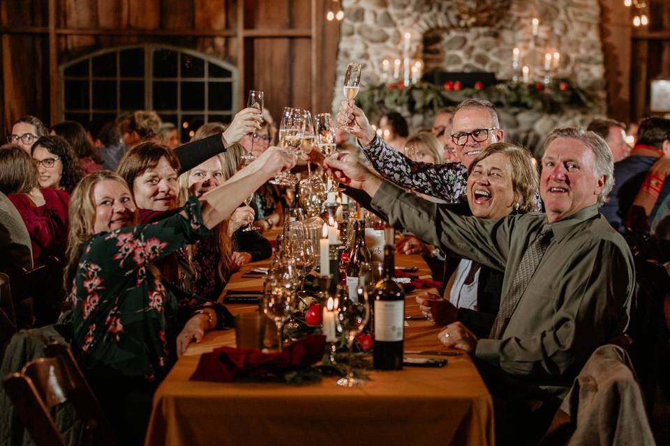 Guests at the wedding receptio