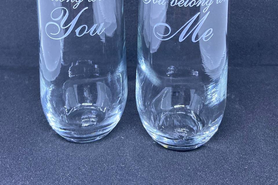 Stemless flutes that say 