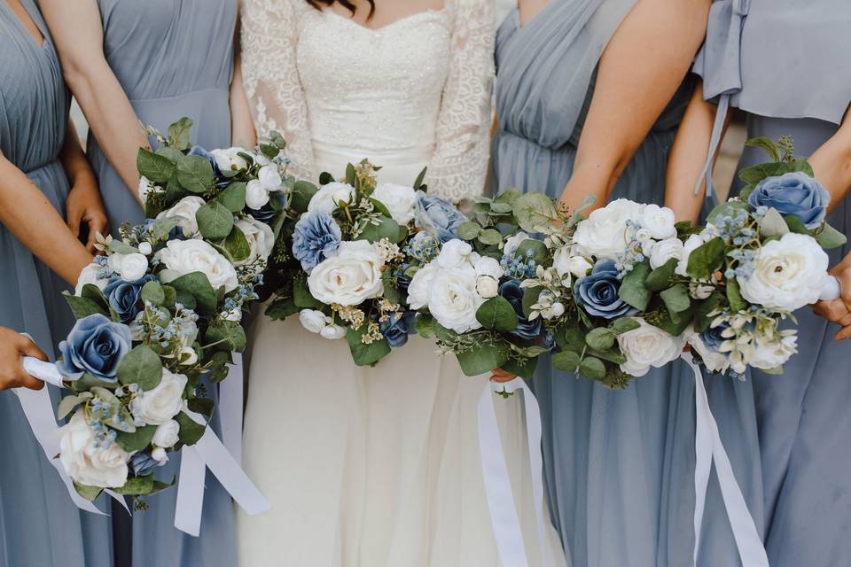 Dusty Blue Bouquets