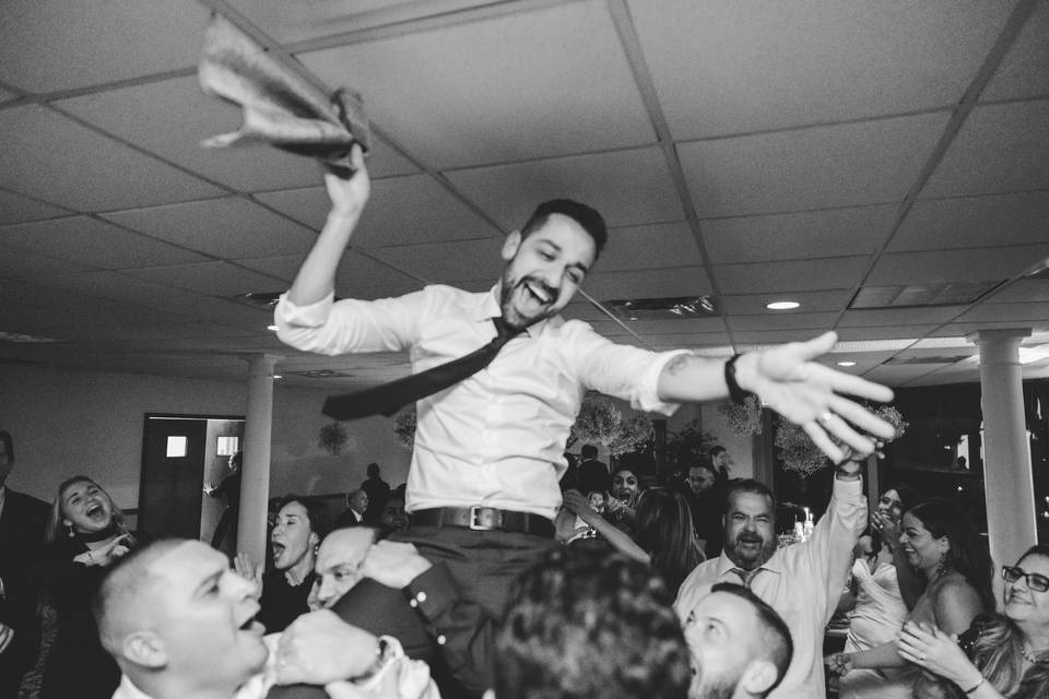 Groom partying