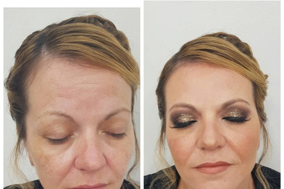 redness Correction make up
night eyes make up with still