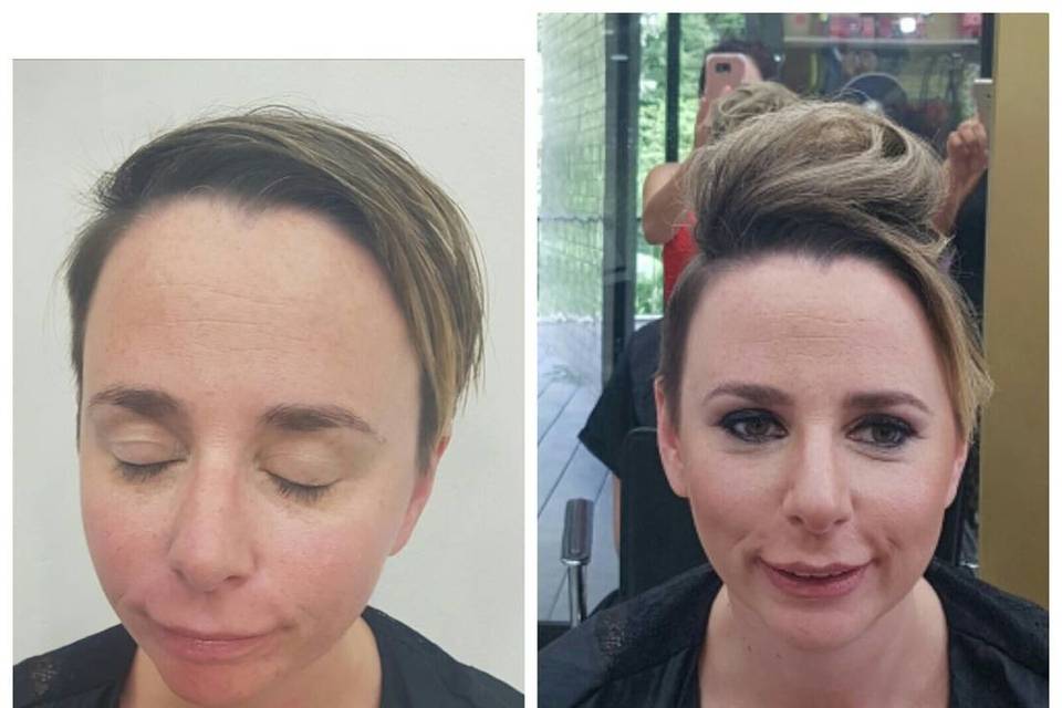 regular make up and short hair hairstyle