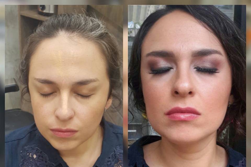 airbrush make up with contouring and eyebrow design
