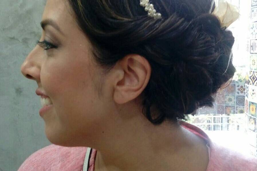 bridal hair & make up on our bride from Canada