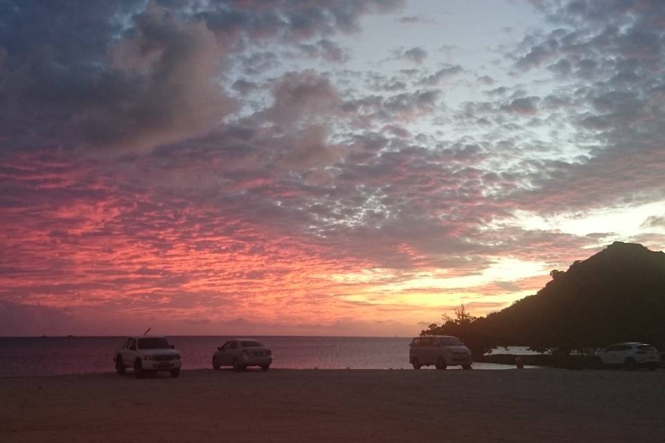 Sunset on Pigeon Island Beach