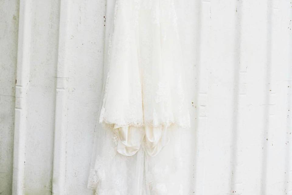 The Silo with wedding dress