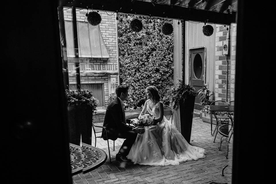 Private Vow Reading on Patio