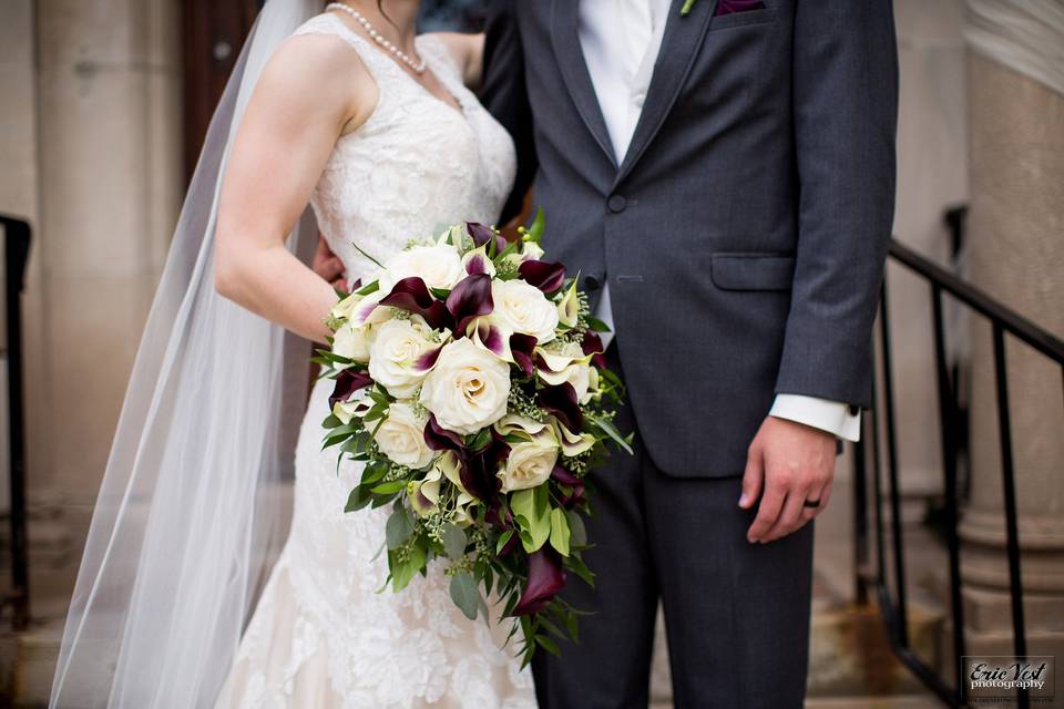 Couple with the bouquet