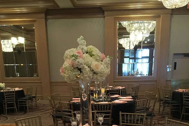 Table setup with centerpiece