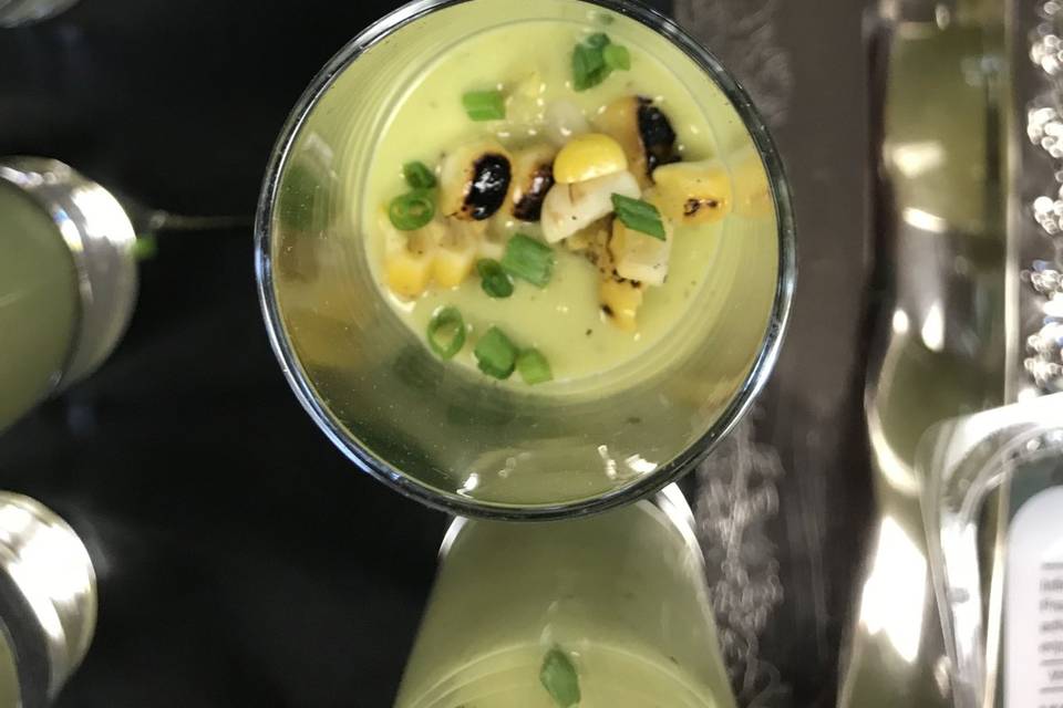 Corn and avocado shooter Passed apps