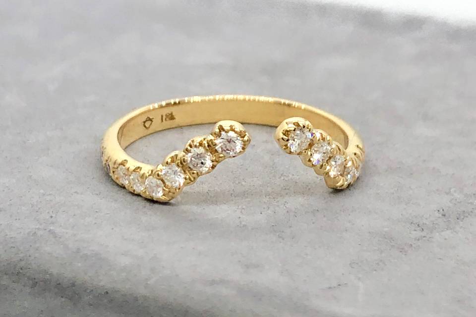 Open Diamond Wedding Band