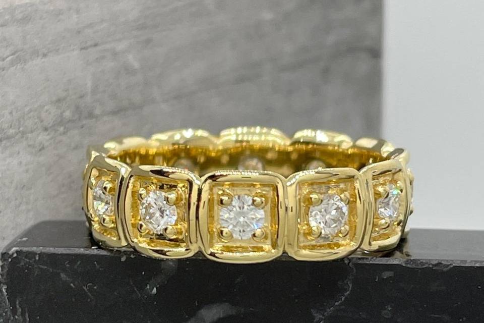 Large Diamond Band Ring
