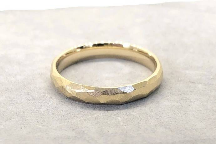 Faceted Gold Wedding Band