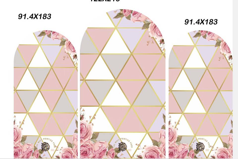 Pink triangle - 3 panel arch