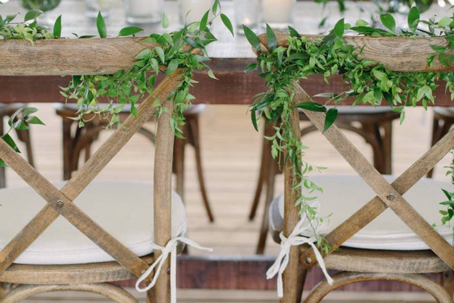 Long table setup with centerpiece