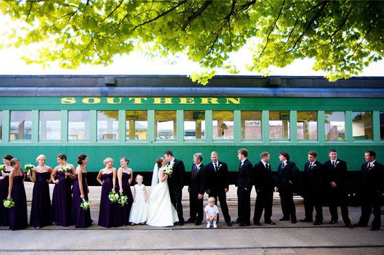 The couple and their attendants