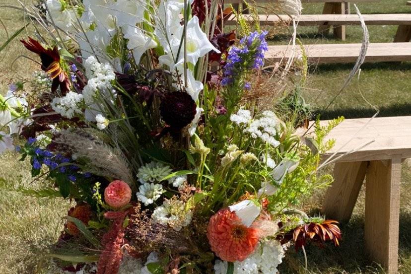 Floral at ceremony entrance