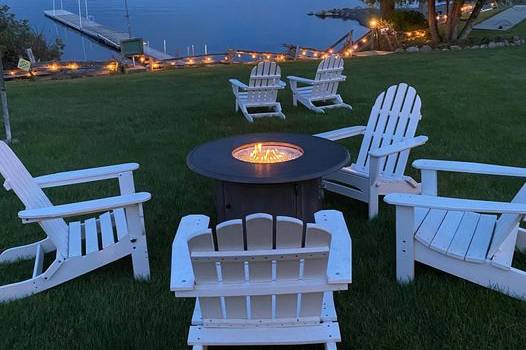 Adirondack chairs and firepits