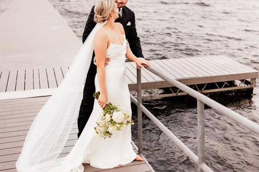 Bride and Groom on Docks