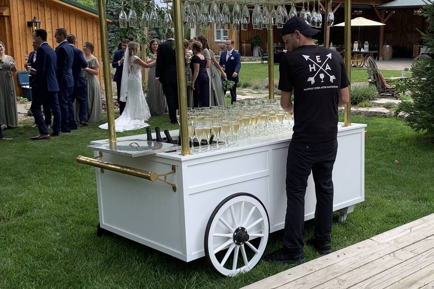 Custom champagne cart