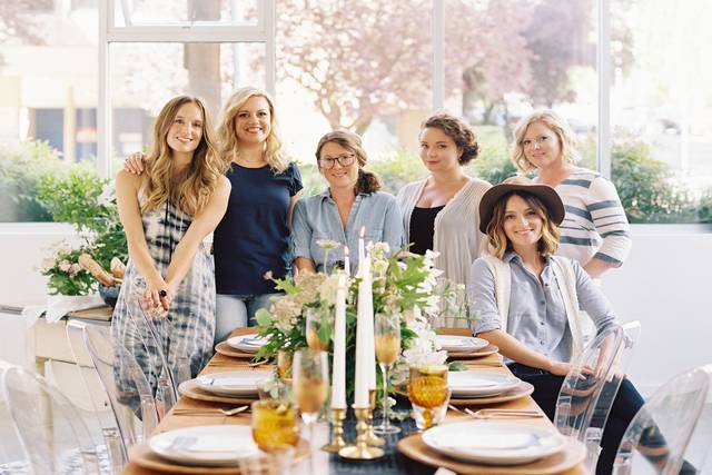 Bride and her bridesmaids