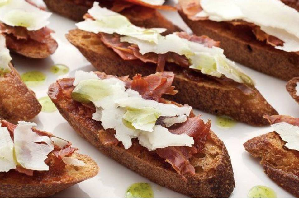 Manchego Prosciutto Crostini