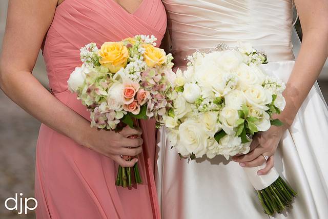 Bride and bridesmaid
