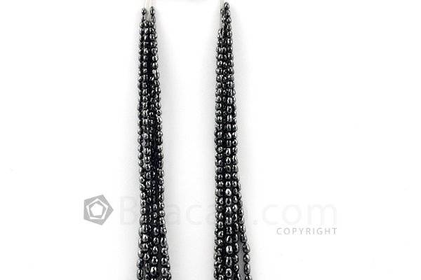 3.50 to 6 mm Black Diamond Drum Beads 92.50 carats