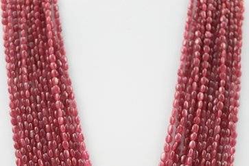 4.00 to 10.00 mm 10 Lines Ruby Tumbled Beads 14 to 23 inches
