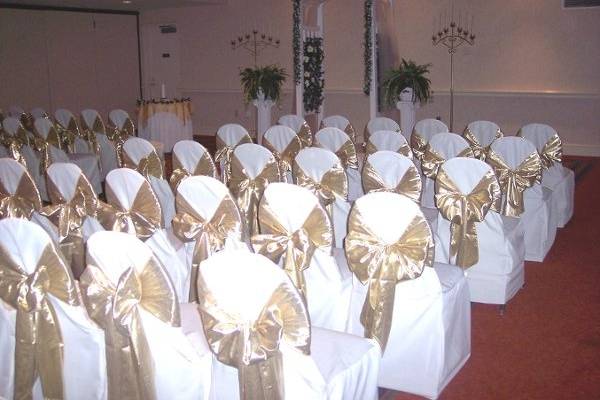 We are also able to have indoor ceremony's. We can provide extra decor (such as the arch and pillars) at no additional charge.