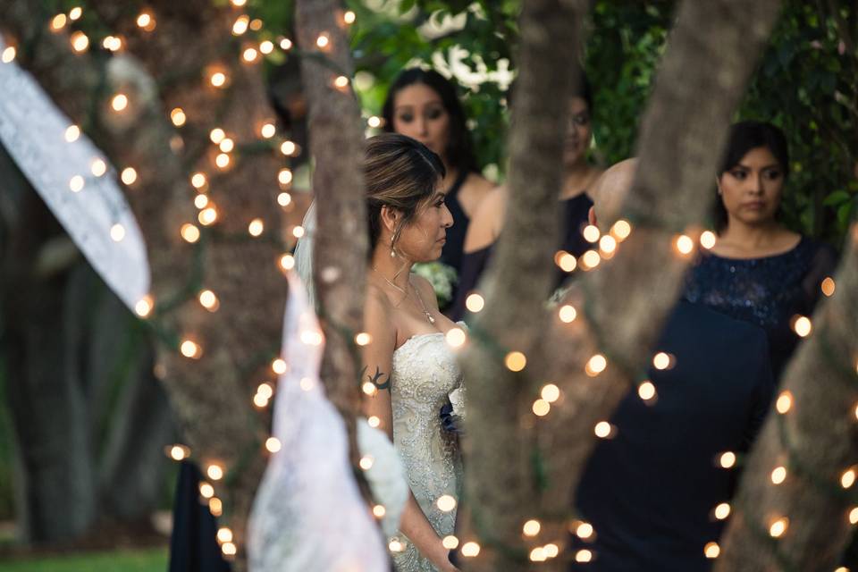 Bride standing