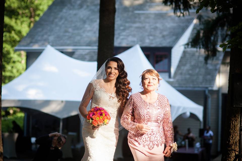 The bride with her mother