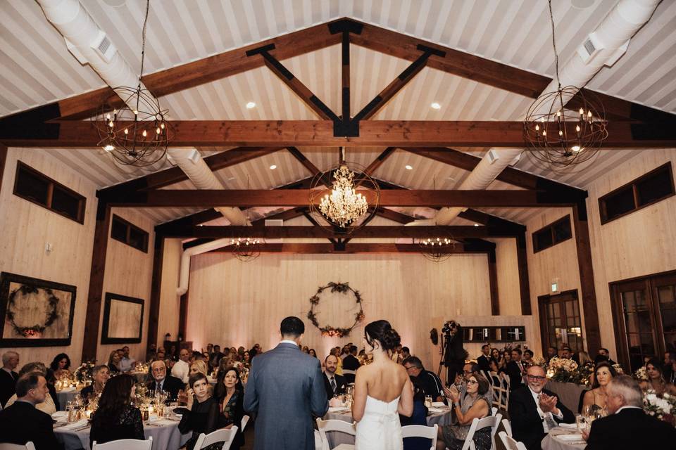 Indoor reception in event barn